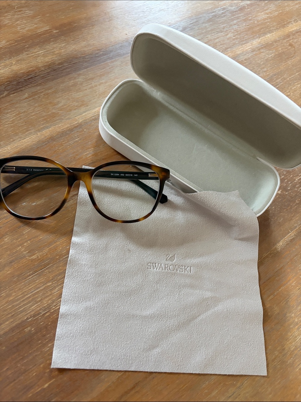 Swarovski Tortoiseshell Optical Glasses with Cream Case